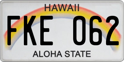 HI license plate FKE062