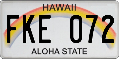 HI license plate FKE072