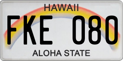 HI license plate FKE080