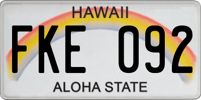 HI license plate FKE092