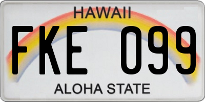 HI license plate FKE099