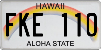 HI license plate FKE110