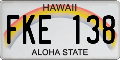 HI license plate FKE138