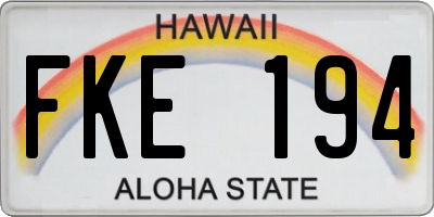 HI license plate FKE194