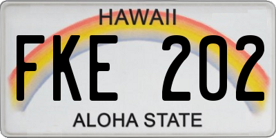 HI license plate FKE202
