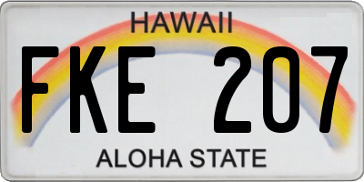 HI license plate FKE207