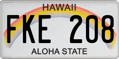 HI license plate FKE208