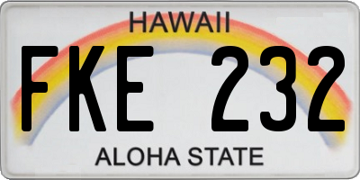 HI license plate FKE232