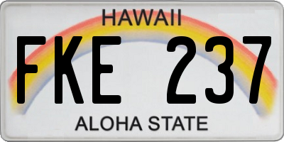 HI license plate FKE237