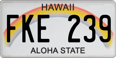 HI license plate FKE239