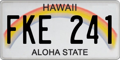 HI license plate FKE241