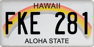 HI license plate FKE281