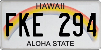 HI license plate FKE294