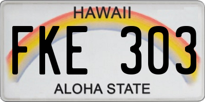 HI license plate FKE303