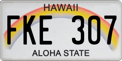 HI license plate FKE307