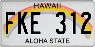 HI license plate FKE312