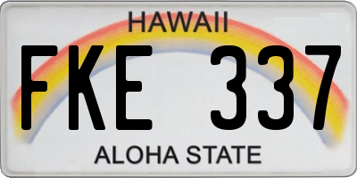 HI license plate FKE337