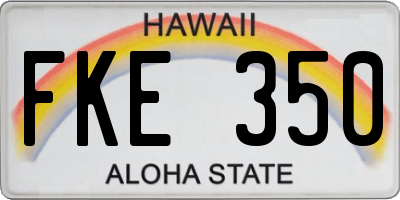 HI license plate FKE350