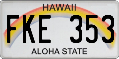 HI license plate FKE353