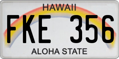 HI license plate FKE356