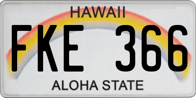 HI license plate FKE366