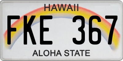 HI license plate FKE367