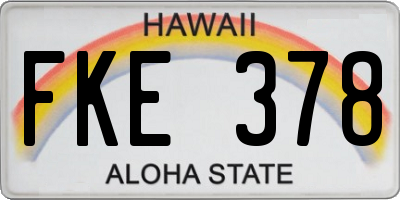 HI license plate FKE378