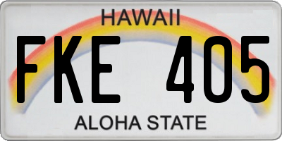 HI license plate FKE405