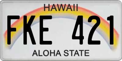HI license plate FKE421