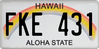 HI license plate FKE431