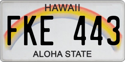 HI license plate FKE443
