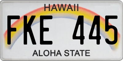 HI license plate FKE445
