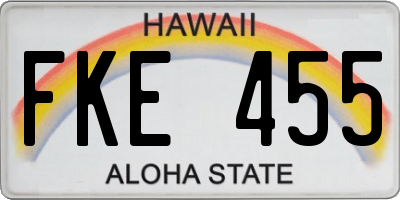 HI license plate FKE455