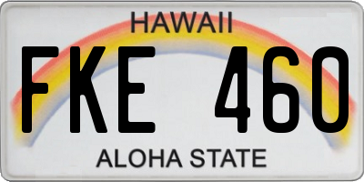 HI license plate FKE460