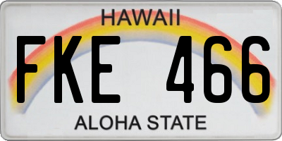 HI license plate FKE466