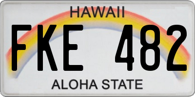 HI license plate FKE482