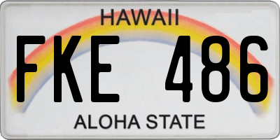 HI license plate FKE486