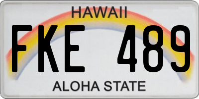 HI license plate FKE489