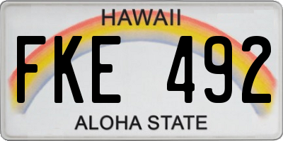 HI license plate FKE492
