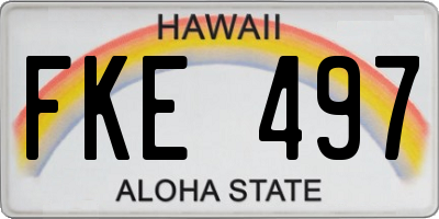 HI license plate FKE497