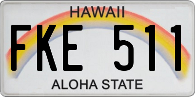 HI license plate FKE511