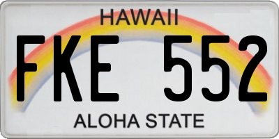 HI license plate FKE552
