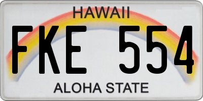 HI license plate FKE554