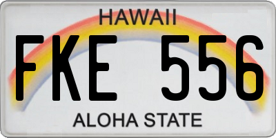 HI license plate FKE556