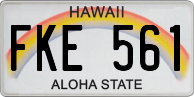 HI license plate FKE561