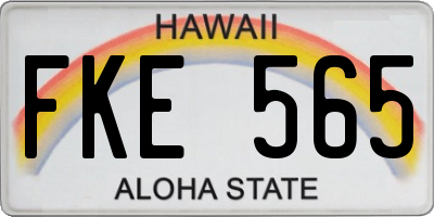 HI license plate FKE565