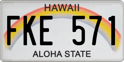 HI license plate FKE571