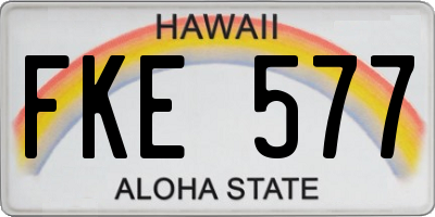 HI license plate FKE577