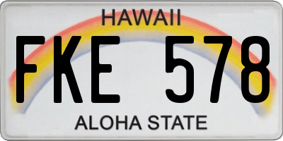 HI license plate FKE578