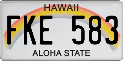 HI license plate FKE583